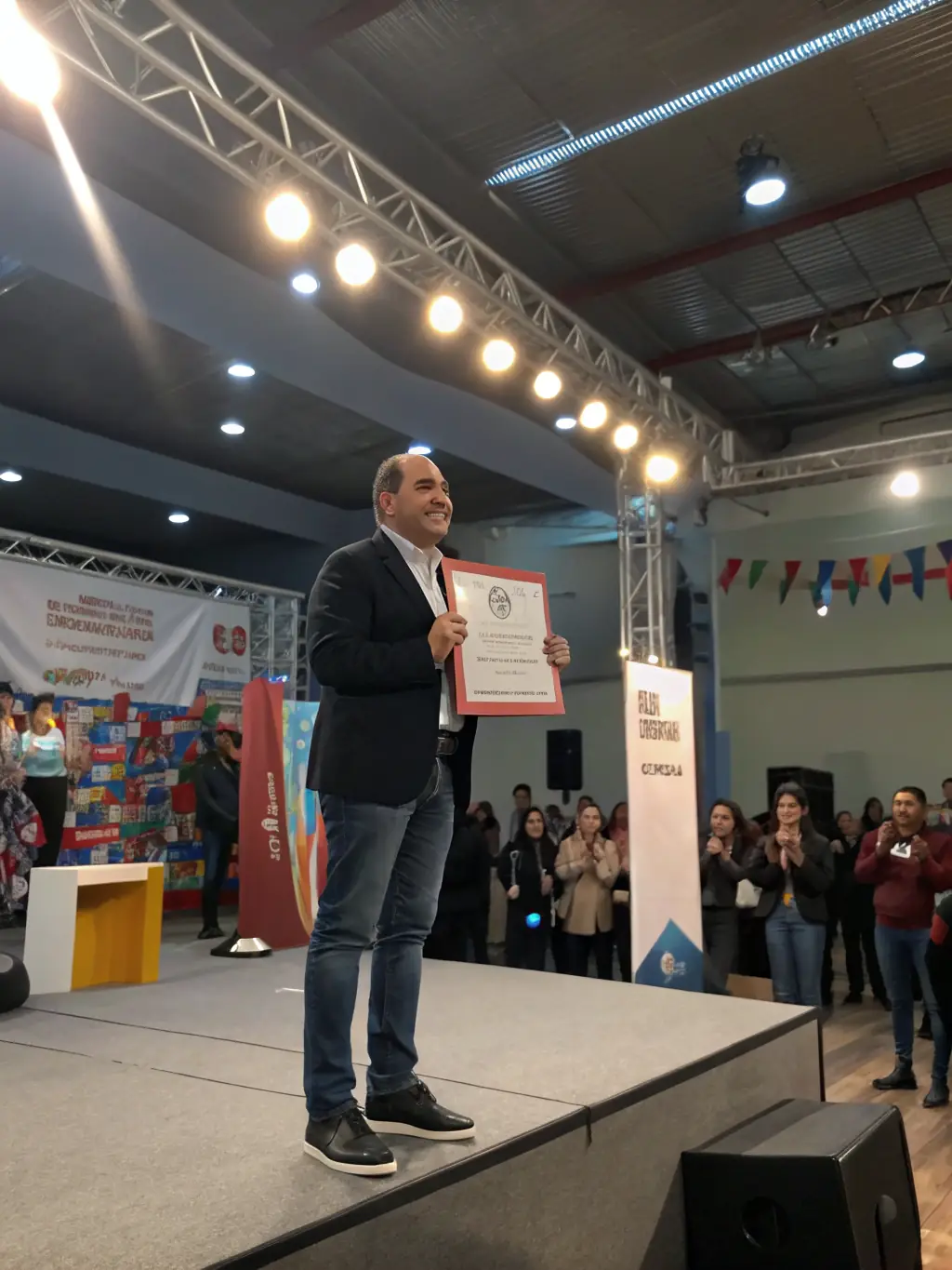 An image of a successful UK startup founder receiving an award, highlighting the potential for success with our coaching.