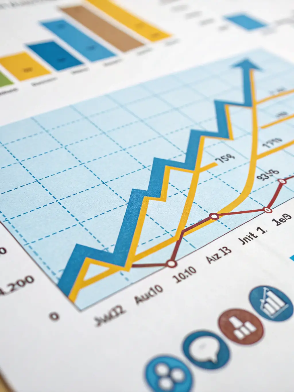 A graph showing upward business growth trends, illustrating the positive impact of effective coaching on business performance and success.